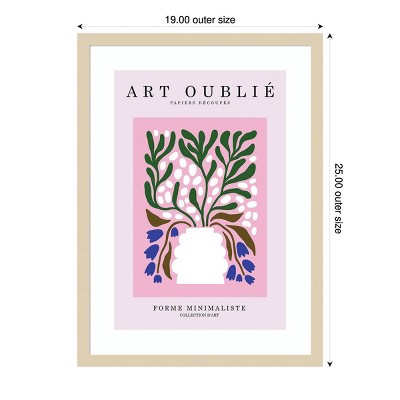 Periwinkle Flowers Minimalist Abstract Framed Wall Art Print