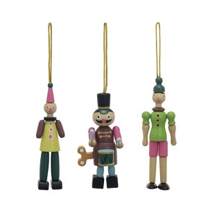 Storied Home Decorative Wood Toy Ornaments, Multicolor, Set of 3 - 1 of 2