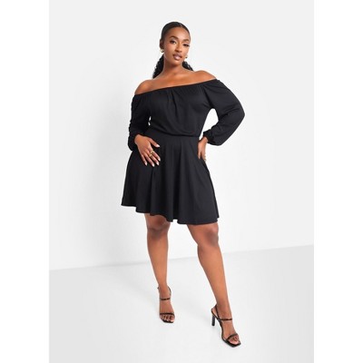 Rebdolls Women's Evelyn Off Shoulder Mini Skater Dress