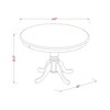 East West Furniture,Hartland Table 42" diameter Round Table -Linen White Finish - 2 of 2