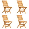 vidaXL Patio Dining Set Table and Chair Furniture 5 Piece Solid Wood Teak - 3 of 4