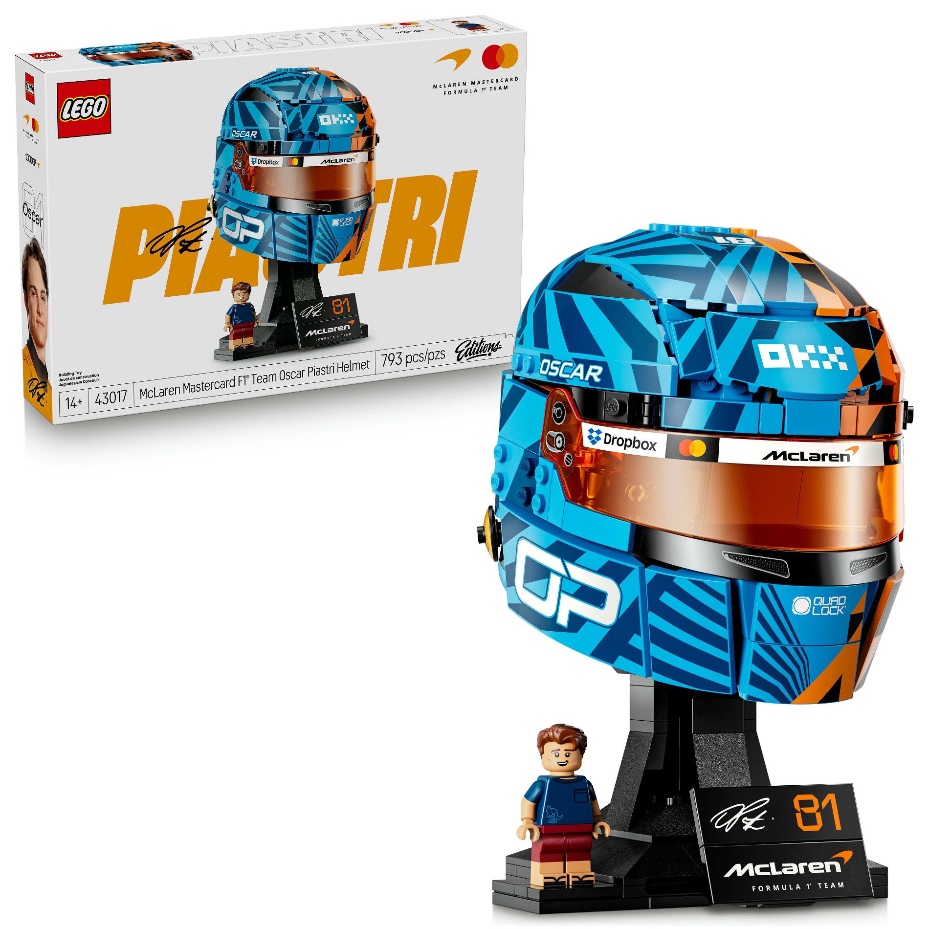LEGO Editions McLaren Mastercard F1 Team Oscar Piastri Helmet 43017