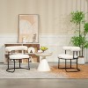 CAVINAS Boucle Dining Chairs Set of 2, Round Upholstered Kitchen Chairs with Half-Moon Backrest, Black Metal Legs - 2 of 4