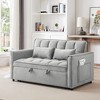 55.1" Velvet 3-in-1 Convertible Sofa Bed with Adjustable Back & Storage Bag - 2 of 4