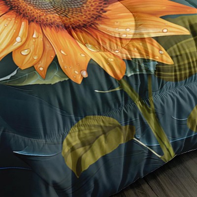 Acoinel Vibrant Sunflower & Butterfly Comforter Set - All Season Bedding with 2 Pillowcases,Queen — фото 7