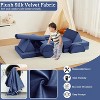 Acekool Modular Kids Play Couch - 15-Piece Set with Soft Velvet Covers, Reconfigurable Shapes for Playrooms & Indoor Fun (Blue) - 4 of 4