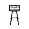 Amisco Render Upholstered Counter Height Barstool Taupe/Black: Faux Leather, Steel Frame, 26" Seat - 2 of 4