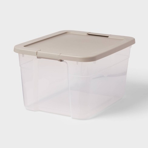 Homz 15-quart Clear Plastic Stackable Storage Container Organizer