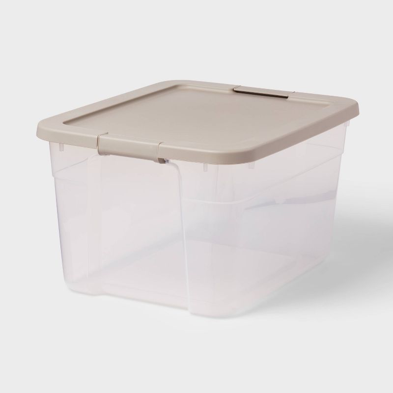 66qt Clear Latching Storage Box Gray - Brightroom&#8482;, 1 of 8