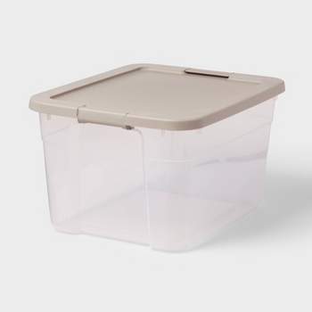 66qt Clear Latching Storage Box Gray - Brightroom™