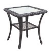 3-Piece Wicker Rocker Swivel Patio Accent Chair Set Of 2,Glass Top Side Table,Modern Arm Chair With Cushion,Patio Chairs Outdoor -Maison Boucle - 4 of 4