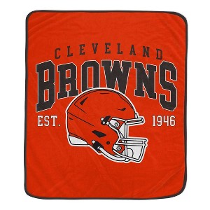 NFL Cleveland Browns Vintage Arch Block Ultra Soft Blanket - 1 of 3