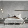 NicBex Full Size Metal Bed Frame with Unique Flower Headboard and Footboard for Kids Teens Adults,White - 2 of 4