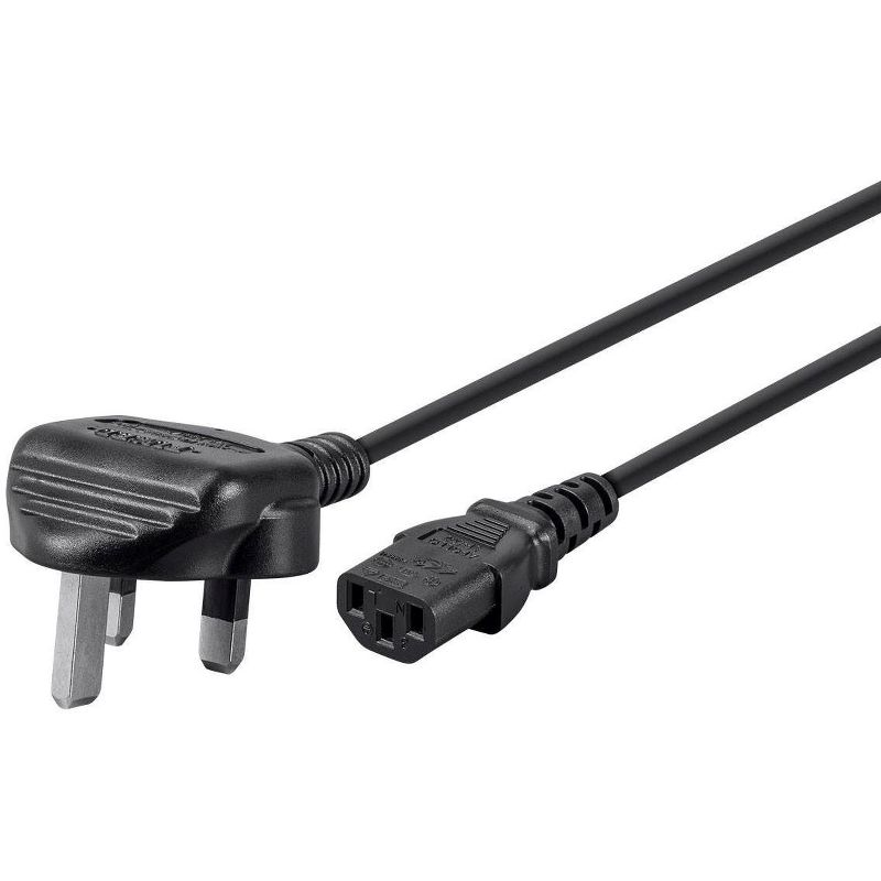 Monoprice 3-Prong Power Cord - 3 Feet - Black, England British Cable, BS 1363 (UK) to IEC 60320 C13, 18AWG, 5A/1250W, 250V For Laptop Computer, 1 of 7