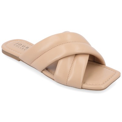 Journee Collection Womens Divyah Puff Strap Slide Sandals