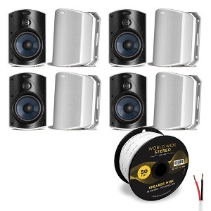 Polk Audio Atrium4 All Weather Outdoor Loudspeaker Cable Bundle - 8 Pack - 1 of 4
