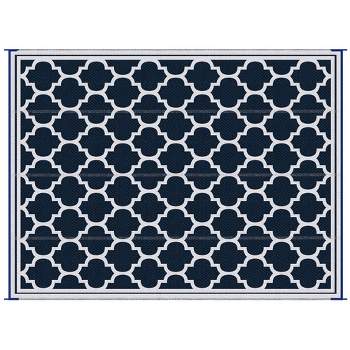 Outsunny Reversible Outdoor RV Rug, 9' x 12' Patio Floor Mat, Plastic Straw Rug for Backyard, Deck, Picnic, Beach, Camping