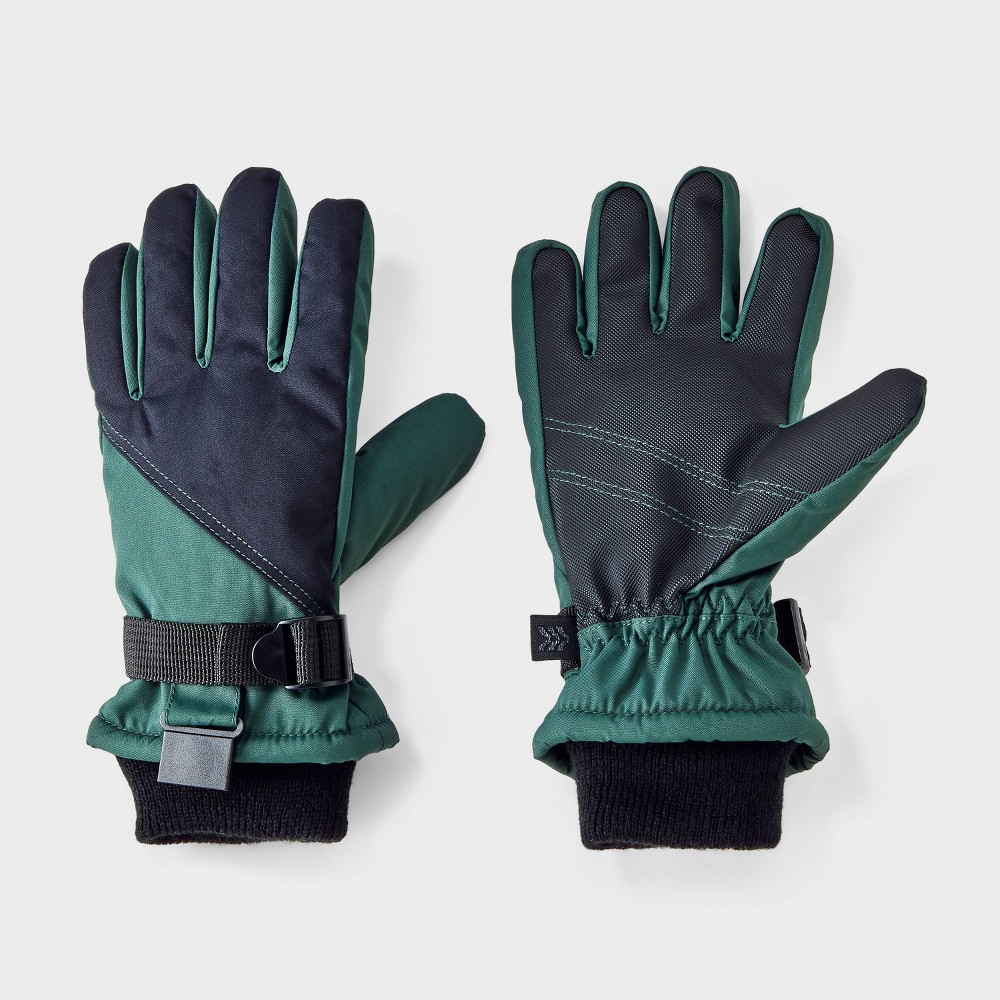 Kids' Ski Glove - All In Motion™ Black/Green 4-7