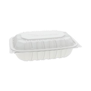 Pactiv Evergreen EarthChoice Vented Microwavable MFPP Hinged Lid Container, 9 x 6 x 2.75, White, Plastic, 170/Carton - 1 of 4