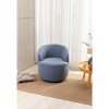 Ridstar Light Blue Teddy Fabric Swivel Accent Armchair Barrel Chair With Powder Coating Metal Ring - 2 of 4