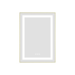 ChicFurnit Bathroom Vanity Mirrors Rectangle Frame Wall Mirror Anti Fog Mirror Decorative Wall Mirrors for Bathroom, Gold, 28"*1.5"*20" - 1 of 4