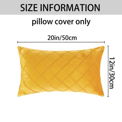 Yellow Velvet Geometric Textured Pillow Covers 12" x 20"