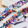 Alilang Elastic Sequin Trim, 1.2 Inch 3 Row Multicolored Flat Glitter Paillette Sequin Ribbon, Metallic Stretch Sequin Strip Sewing DIY Craft, 4 Yards - 4 of 4
