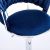 DSVIMOY Counter and Bar Stool Set of 2 Swivel Height Adjustable Velvet Bar Stools with Chrome Footrest for Dining, Blue, 25.98"*12.99"*20.66" - 4 of 4