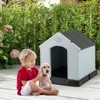 Tangkula Dog House for Small Dogs Waterproof Plastic Dog Houses with Air Vents and Elevated Floor Feeding Station Kennel House Gray - 3 of 4