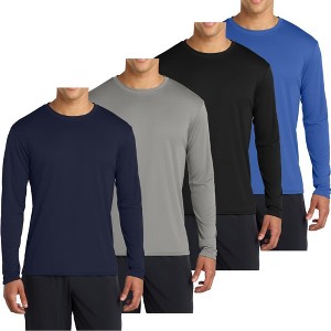 Mafoose 4-Pack Long Sleeve Quick-Dry Moisture Wicking Sun Protection T-shirts - 1 of 4