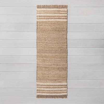 2'4" x 7' Stripe Jute Runner Tan/Cream - Hearth & Hand™ with Magnolia