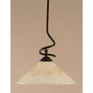 Toltec Lighting Capri 1 - Light Pendant in  Dark Granite with 16" Gold Ice Shade - 1 of 1