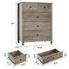5 Drawer Tall Dresser for Bedroom with Deep Storage Drawers, Modern Wood Grain Chest with Metal Knobs, Narrow Vertical Clothes Organizer, White - 2 of 4