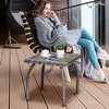 Resenkos Patio Coffee Tables,Patio Tables,Outdoor PE Wicker Side Table, Small Square Rattan End Table, Grey Gray - 3 of 4