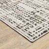 Nirvan Abstract Gridwork Indoor Area Rug Ivory/Gray - Captiv8e Designs - 3 of 4