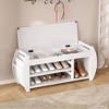 NicBex Modern 42" Storage Bench with Curved Side Panels and Open Shelves for Entryway and Living Room - 3 of 4