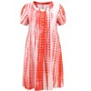 GRACE & GRANDEUR Women's Plus Size Tie Dye Round Neck Short Sleeve Button Decor A Line Dresses - 4 of 4