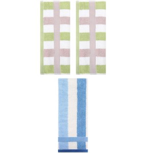 REGALWOVEN 3 Pack Striped Cotton Bathroom Decorative Hand Towels 13" x 29" - 1 of 4