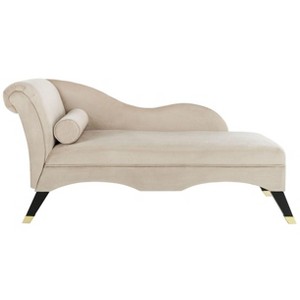 Caiden Vevlet Chaise with Pillow  - Safavieh - 1 of 4