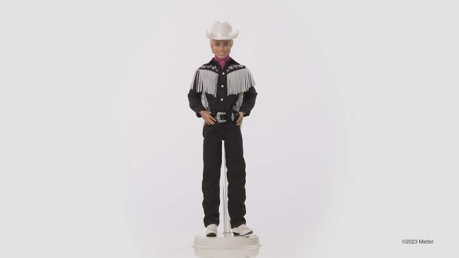 Barbie The Movie Collectible Ken Doll Wearing Black and White Western Outfit (Target Exclusive), 2 of 14, play video
