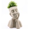 LuxenHome Speckled Beige MgO Thoughtful Bust Head Planter - image 3 of 4