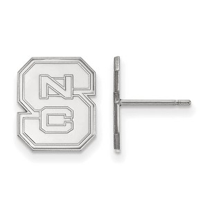 Black Bow Jewelry 14k White Gold North Carolina State Wolfpack NCAA Post Earrings - 1 of 3
