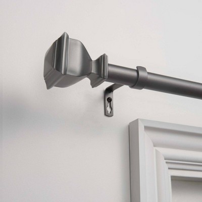 66"-120" Napoleon Adjustable Curtain Rod and Coordinating Finial Set Gray - Exclusive Home