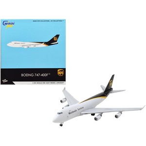 Boeing 747-400F Commercial Aircraft "UPS Worldwide Services" White with Brown Tail 1/400 Diecast Model Airplane by GeminiJets - 1 of 3