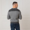 Hope & Henry Men's Organic Crew Neck Shoulder Detail Sweater, Gray Heather Colorblock, Medium - 4 of 4