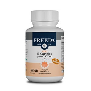 Freeda SCD B-Complex with Active B12 Methylfolate, Vitamin C & Zinc – Vegan– Daily Stress & Energy Support – Kosher, Gluten-Free - 1 of 4
