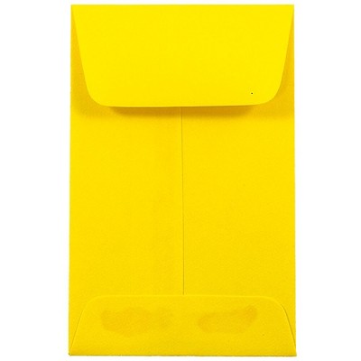 JAM Paper #1 Coin Business Colored Envelopes 2.25 x 3.5 Yellow Recycled 353127843