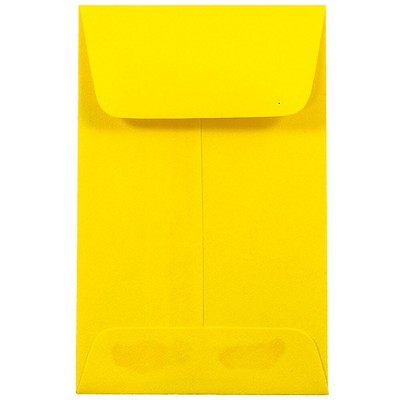 JAM Paper #1 Coin Business Colored Envelopes 2.25 x 3.5 Yellow Recycled 353127843