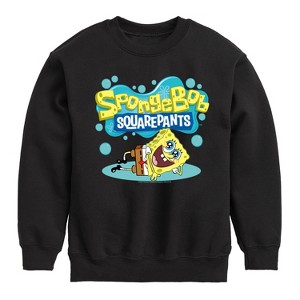 Boys' - SpongeBob SquarePants - Stretch Pose Graphic Long Sleeve Fleece Sweatshirt - 1 of 4