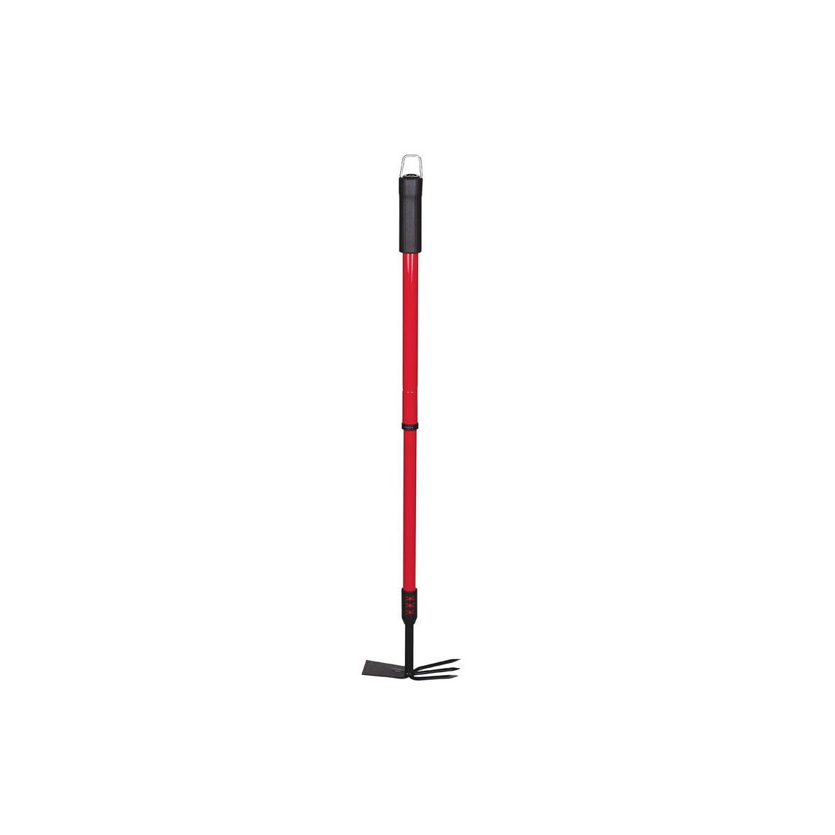 Bond Hoe Rake, 37 in. L, 3 Tine, Steel, Black/Red